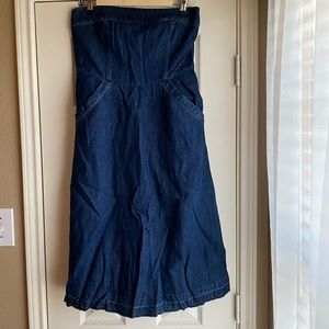 Anthropologie Denim Strapless Dress